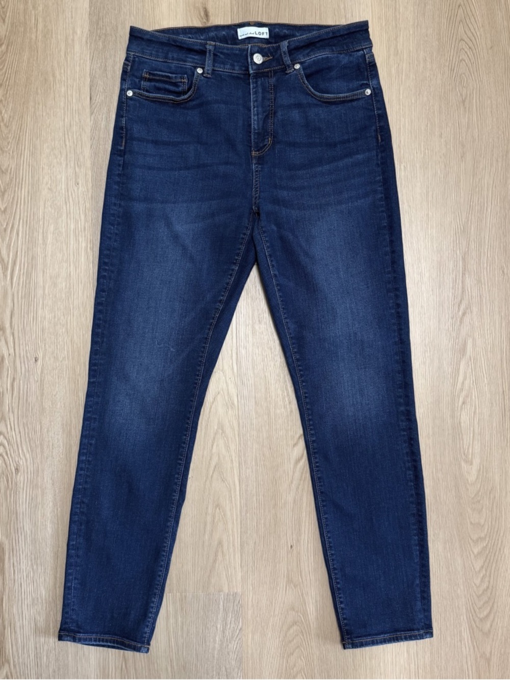 Loft Vintage Dark Wash Mid Rise The Skinny 27.5 Inch Inseam Jeans 28 6